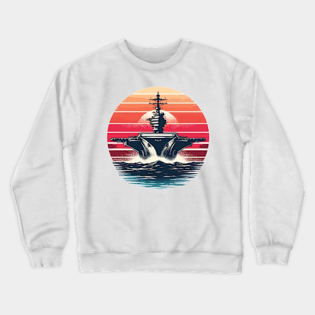 Aircraft carrier Crewneck Sweatshirt by Vehicles-Art